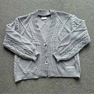 The‎ Tortured Poets Department Cardigan XS SM Gray TTPD Swiftie Heavy Cable Knit